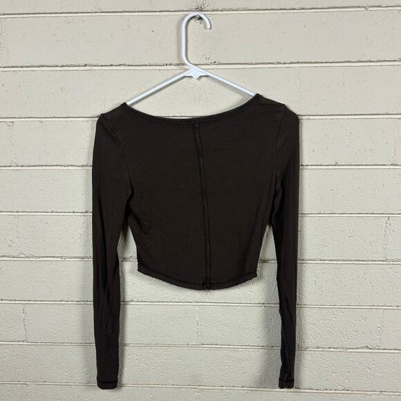 Urban Outfitters Out from Under Brown Long Sleeve Cropped Top size S - Picture 2 of 8